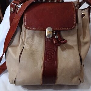 Marino Orlandi Italian leather adjustable backpack